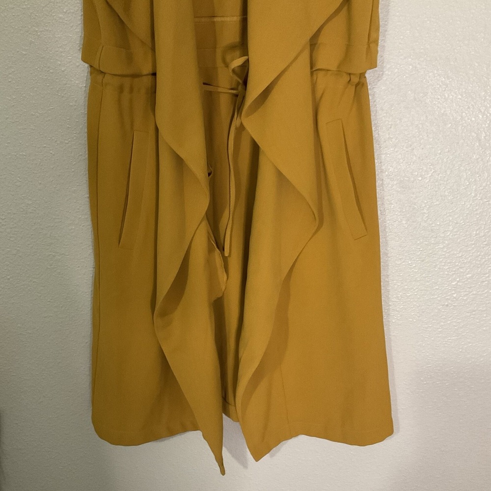 Elodie Longline Duster Cardigan Size L Spice Open Front Waterfall Drape Pockets - Picture 11 of 13